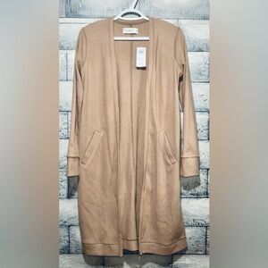 Abercrombie & Fitch Soft A&F Cozy Longline Cardigan Camel XS Light Brown